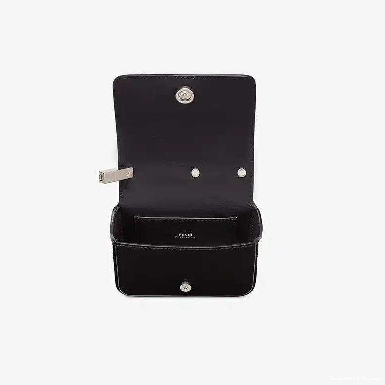 Vintage HOT F Black Fendi Calf Bag In Nano Leather 0414